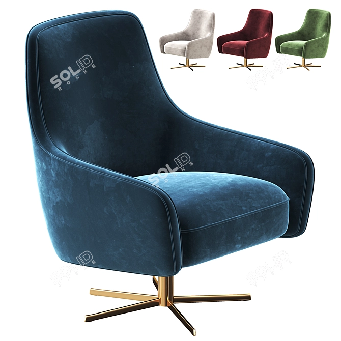 Modern Swivel Chair Serena 3D model image 1