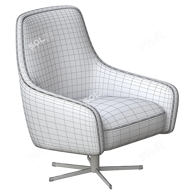 Modern Swivel Chair Serena 3D model image 4