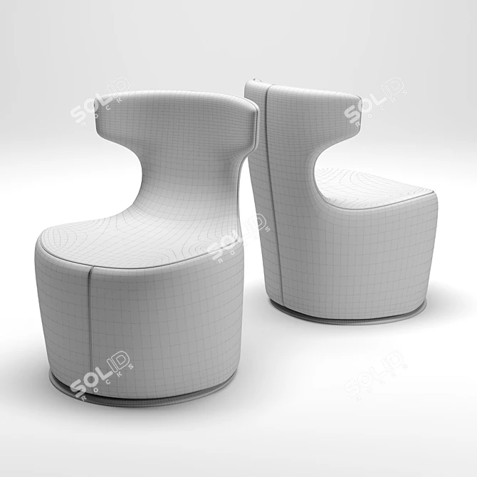 Elegant Papilio Armchair 3D model image 2