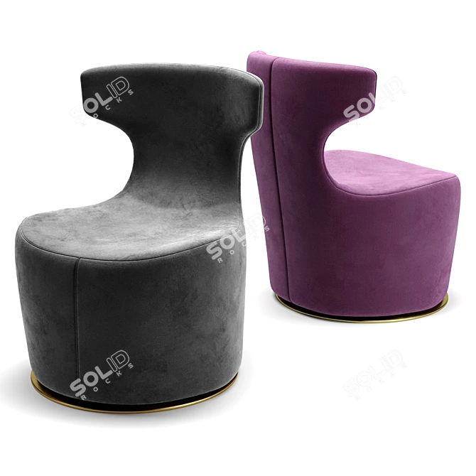 Elegant Papilio Armchair 3D model image 3