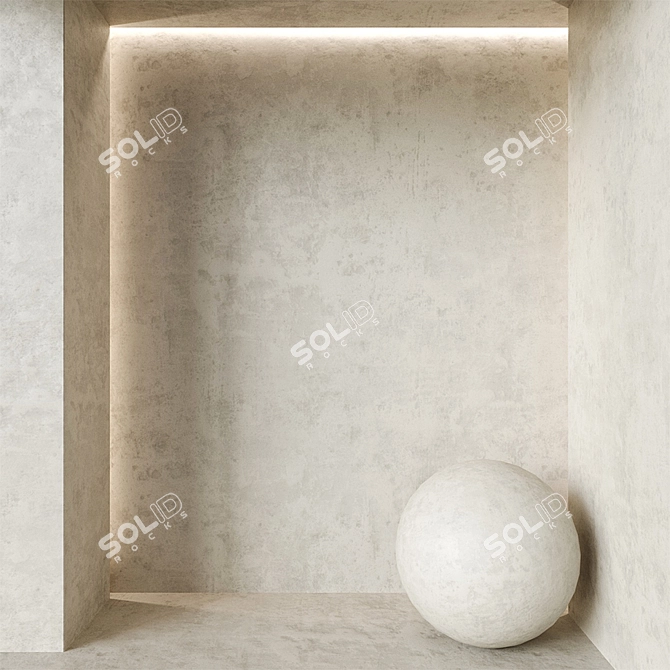 Seamless Plaster Textures & Material Sphere 3D model image 1