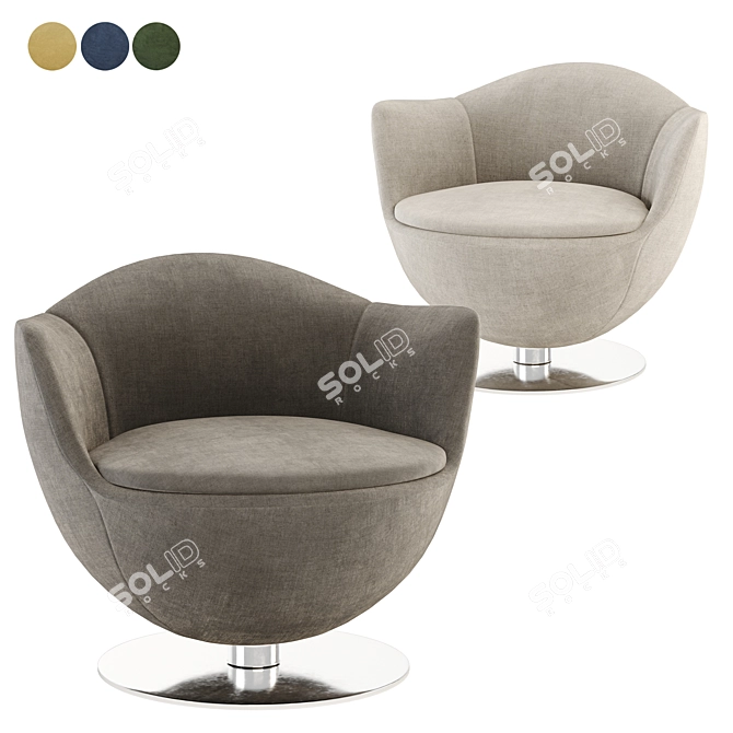 Dalia Lounge Chair: Modern Comfort 3D model image 2