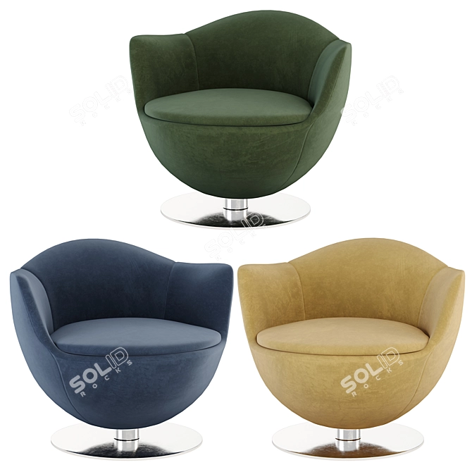 Dalia Lounge Chair: Modern Comfort 3D model image 3