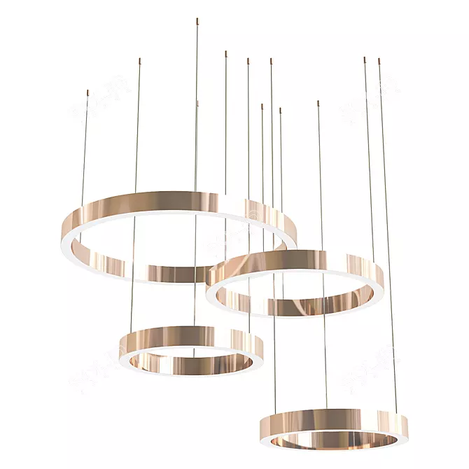 Sleek Halo Pendant Light 3D model image 1