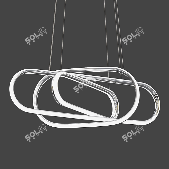 Elegant Joint Ovao Silver Chandelier 3D model image 1