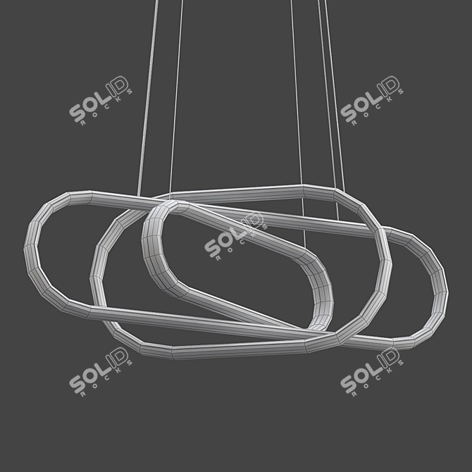 Elegant Joint Ovao Silver Chandelier 3D model image 2