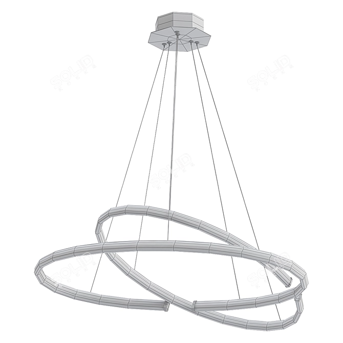 Modern Contrast Half Ring Pendant 3D model image 2