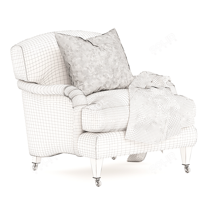 Relaxation Station: Luxury Lounge Armchair 3D model image 5
