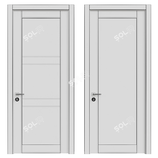 Elegant Interior Door 3D model image 2