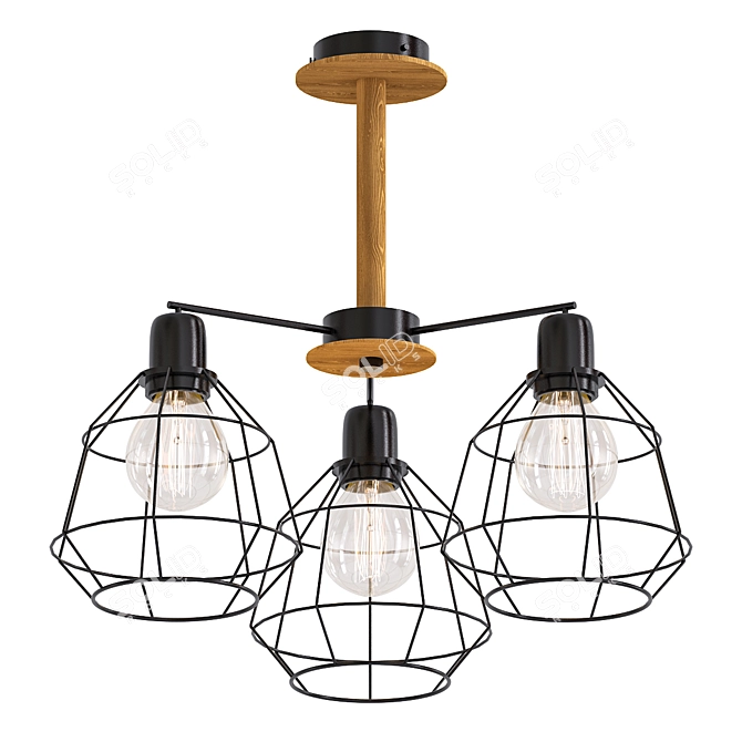 Stylish Loft Pendant Light 3D model image 1