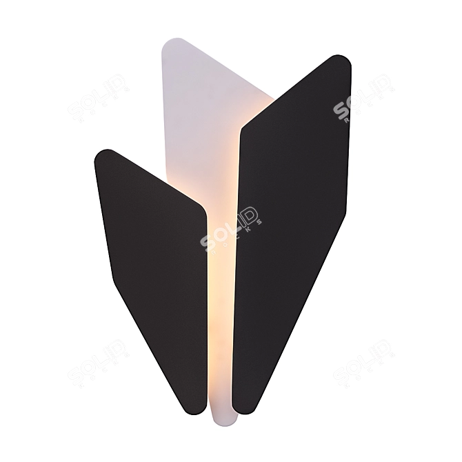 Modern Metal Wall Light: Black & White Antlers 3D model image 1