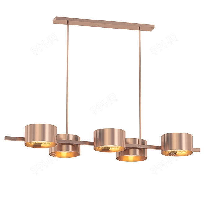 Modern LED Ceiling Light, Copper Finish 3D model image 1