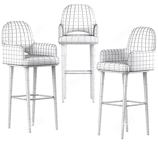 Modern Bar Chair: Sleek Design & Advanced Features 3D model image 5