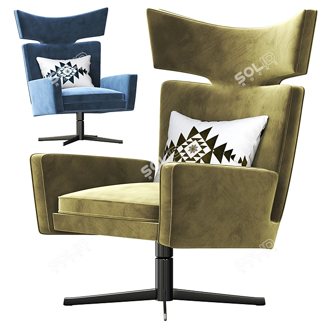 Elegant Swivel Chair Eduardo 3D model image 2