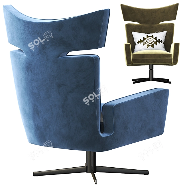 Elegant Swivel Chair Eduardo 3D model image 3
