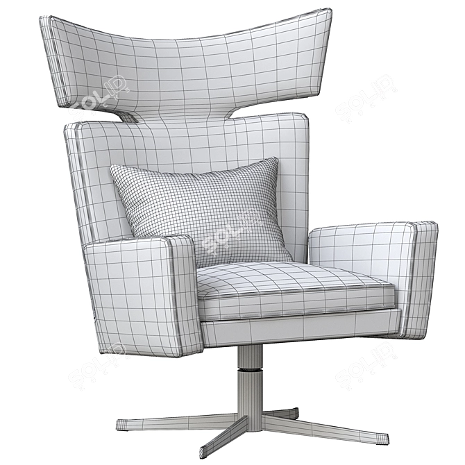 Elegant Swivel Chair Eduardo 3D model image 4