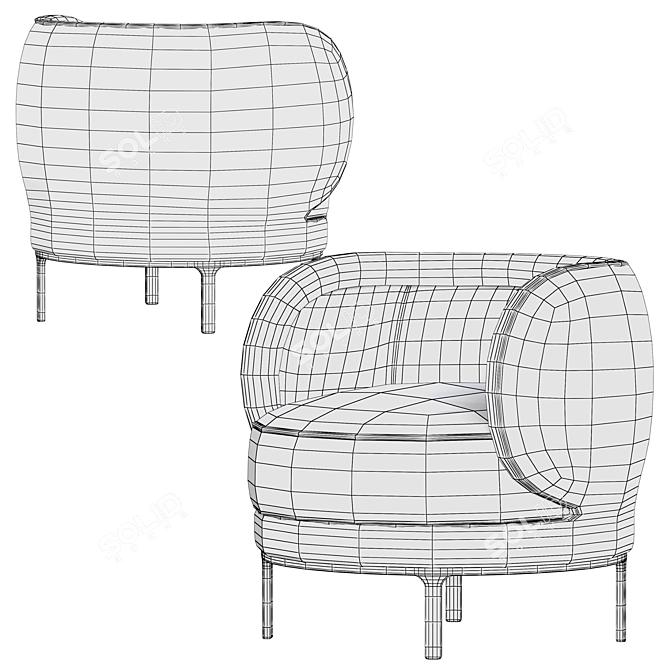 Modern Comfort: Wittmann VUELTA 80 Armchair 3D model image 5