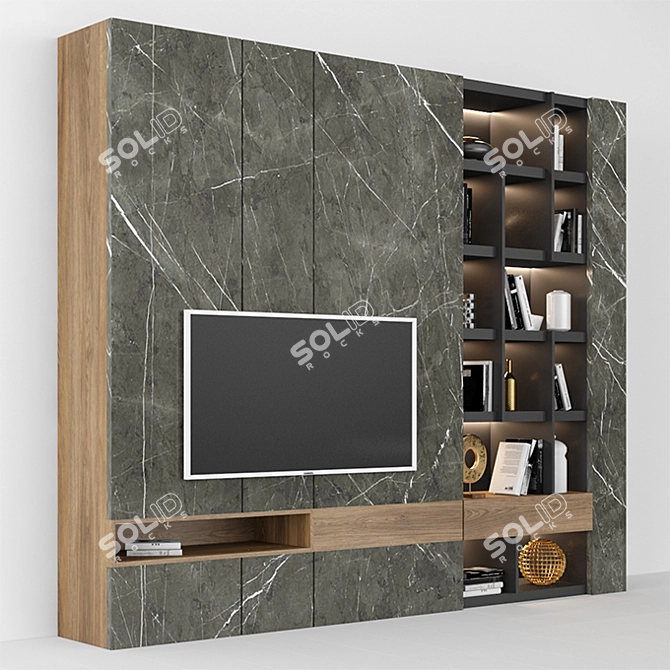 Modern TV Stand 037 - V-Ray Compatible 3D model image 2