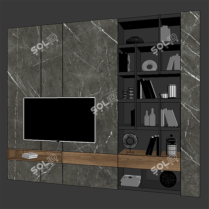 Modern TV Stand 037 - V-Ray Compatible 3D model image 3