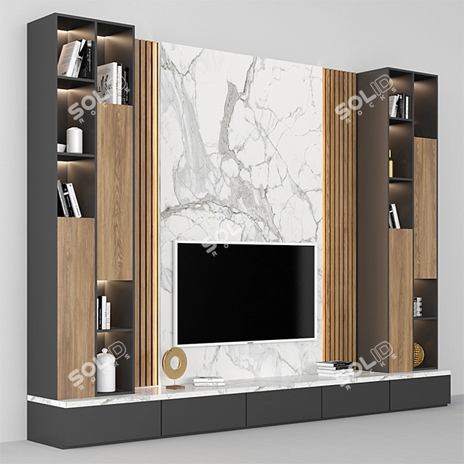 Modern TV Stand 038: Stylish and Functional 3D model image 2