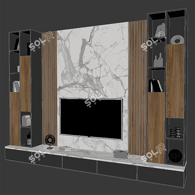 Modern TV Stand 038: Stylish and Functional 3D model image 3