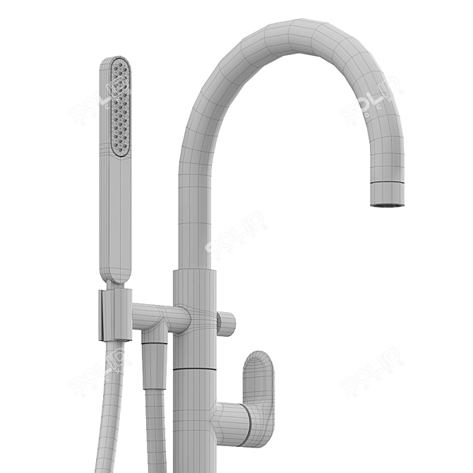 Modern Single Lever Bath Shower Mixer 3D model image 4