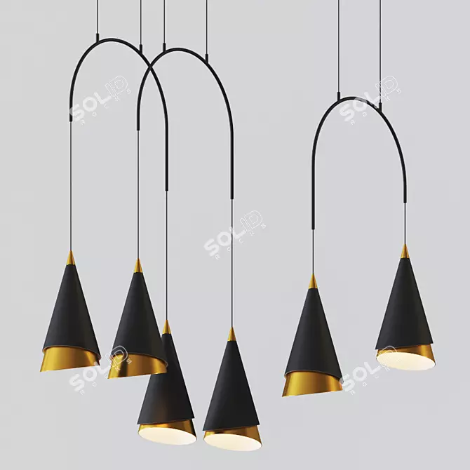 Mermaid LED Pendant: Dynamic Lighting for Modern Homes 3D model image 1