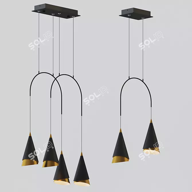 Mermaid LED Pendant: Dynamic Lighting for Modern Homes 3D model image 2