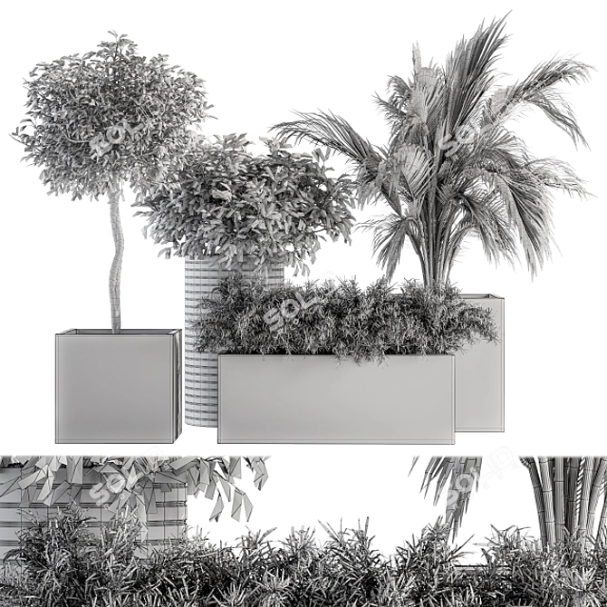 Green Oasis: Indoor Plant Set 188 3D model image 4