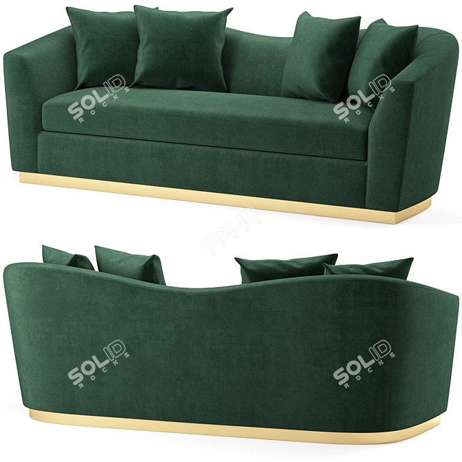 Arabella Velvet Sofa: Luxurious and Timeless 3D model image 2