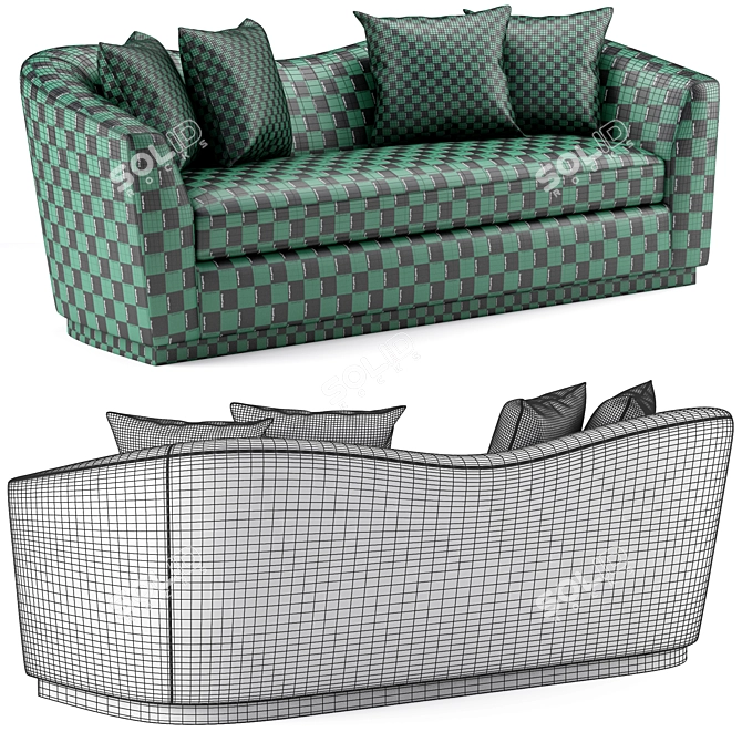 Arabella Velvet Sofa: Luxurious and Timeless 3D model image 5