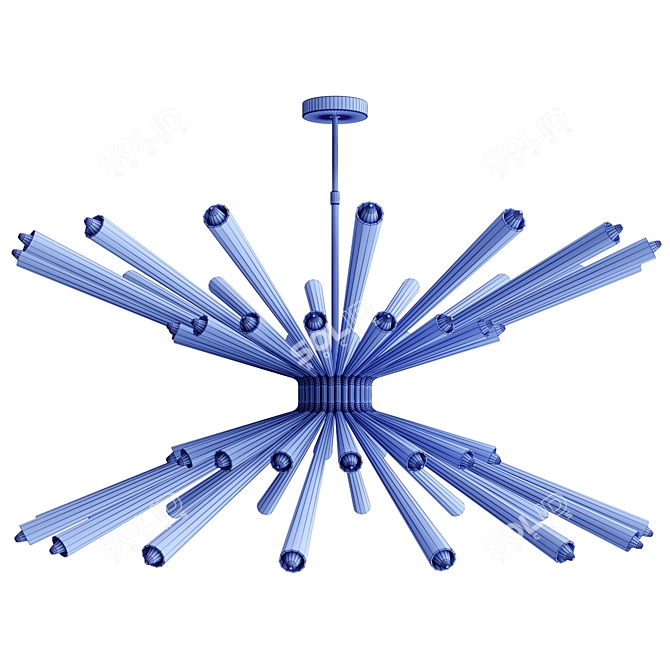 Delightfull DORSEY Chandelier: Elegant Brass Black Lighting 3D model image 2