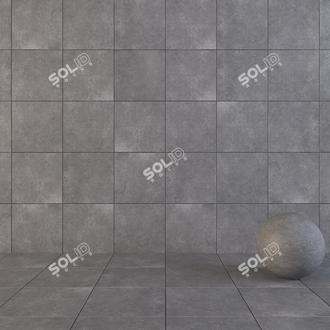 Flaviker Still Now Coal 60x60: Versatile Wall and Floor Tiles 3D model image 1