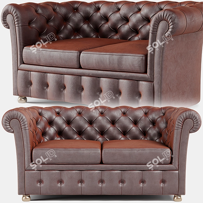 Elegant Chester Sofa 3D model image 1