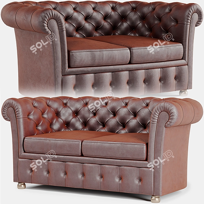 Elegant Chester Sofa 3D model image 2