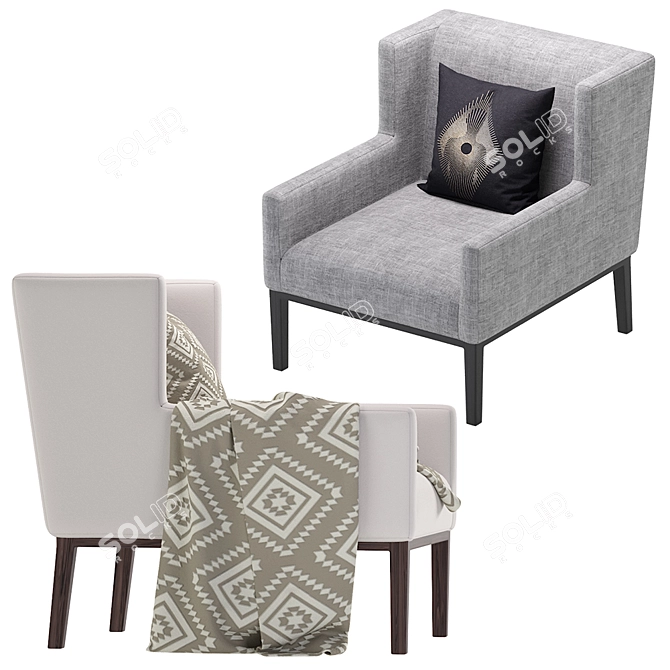 Elegant Coco Hampshire Occasional Chair 3D model image 2