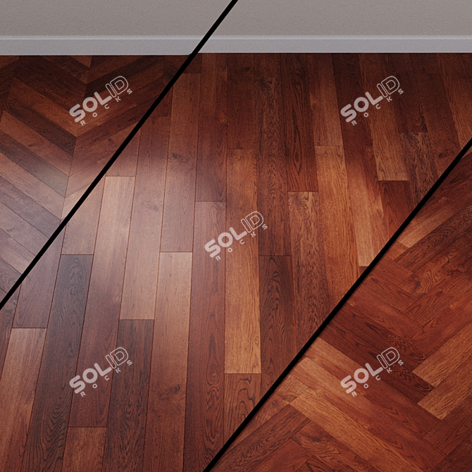 Title: Aged Oak Classic Parquet | Parketoff 3D model image 1