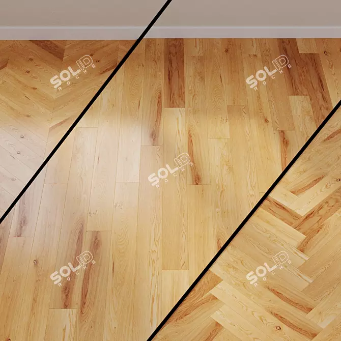 Classic Oak Nature Solid Wood Parquet 3D model image 1