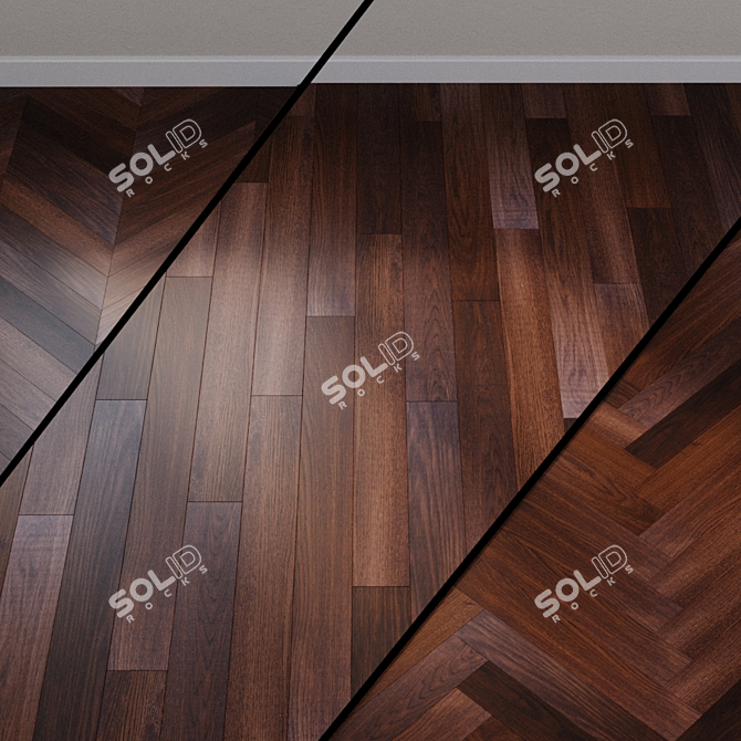 Antique Oak Parquet - Classic Elegance! 3D model image 1