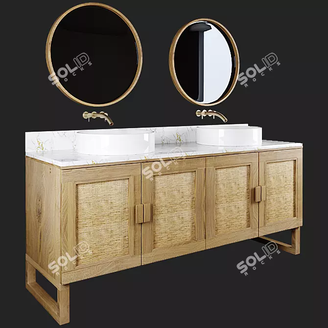 Bathroom Storage Unit: Stylish Toilet Cabinet 3D model image 2