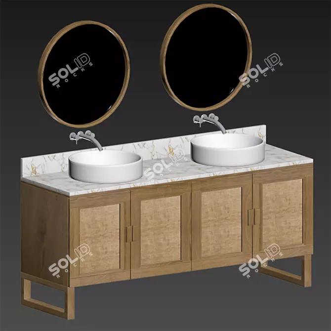 Bathroom Storage Unit: Stylish Toilet Cabinet 3D model image 4