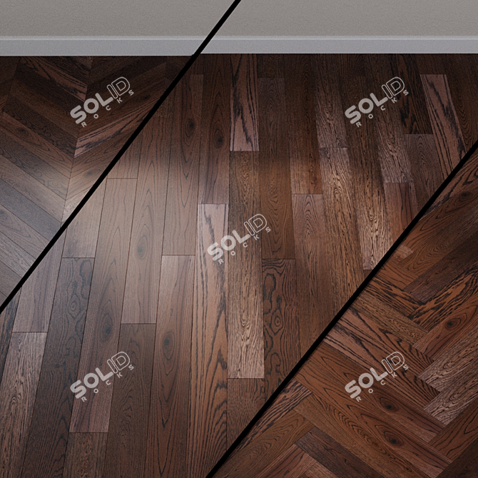 Classic Oak Chevron Parquet 3D model image 1