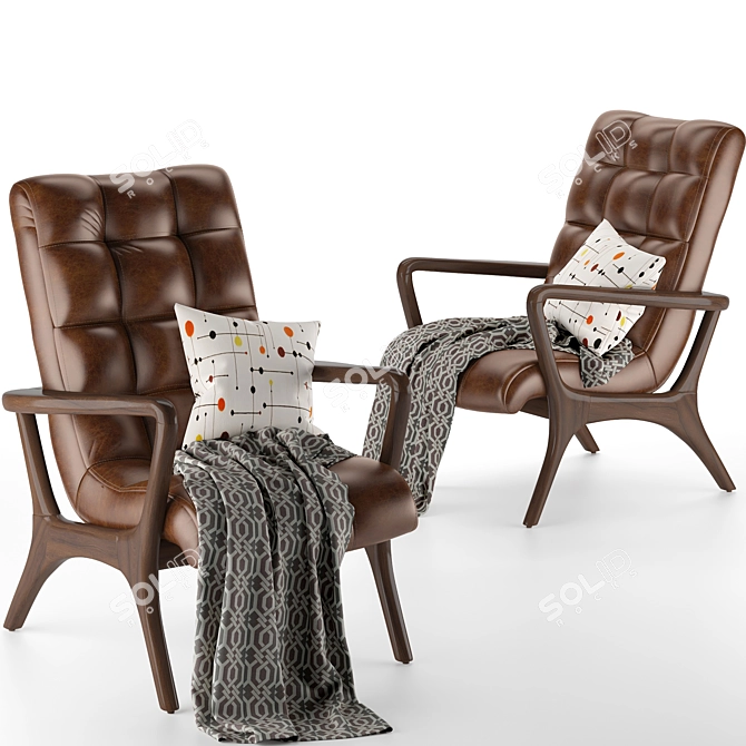 Elevate Armchair: Modern Design, Optimal Comfort 3D model image 2