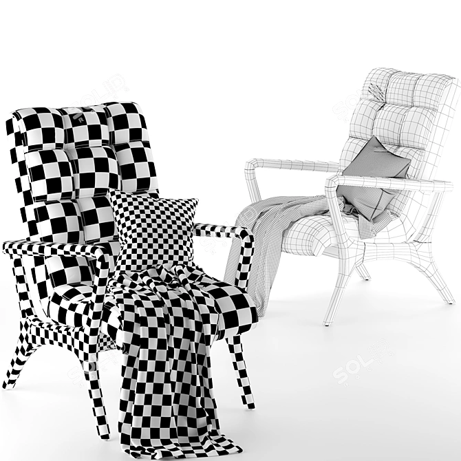 Elevate Armchair: Modern Design, Optimal Comfort 3D model image 4