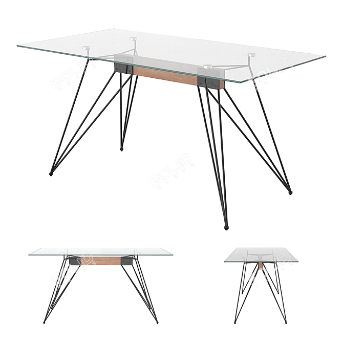 Modern Katanni Dining Table by AMF 3D model image 1
