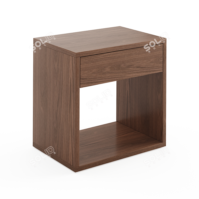 Modern Cube Bedside Table with Storage 3D model image 3
