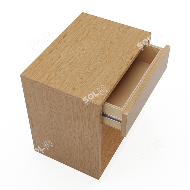 Modern Cube Bedside Table with Storage 3D model image 4