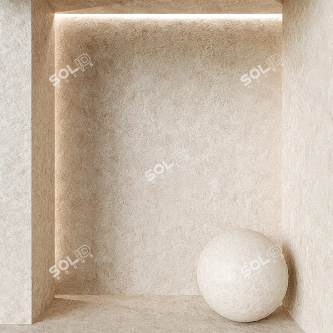 Seamless Decorative Plaster Texture 3D model image 1