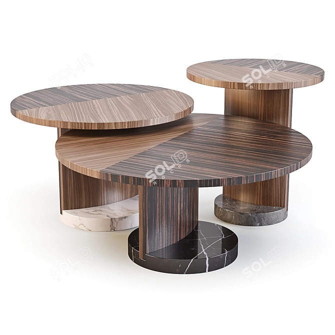 Leaf Collection: Elegant Coffee and Side Tables 3D model image 1
