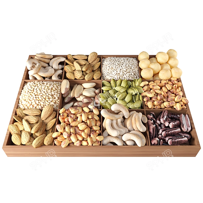 Assorted Nut Mix: Almonds, Hazelnuts, Cashews, Peanuts 3D model image 3